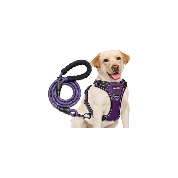 LobeRi No-Pull Dog Harness & Leash Set Medium Purple NEW! - Picture 11 of 11